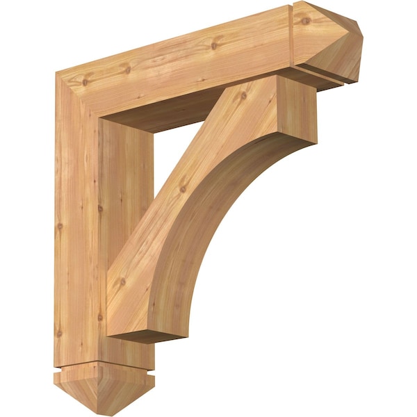 Ekena Millwork Westlake Arts and Crafts Smooth Bracket w/ Offset Brace, Western Red Cedar, 7 1/2"W x 32"D x 32"H BKT0806X32X32WTL03SWR - main